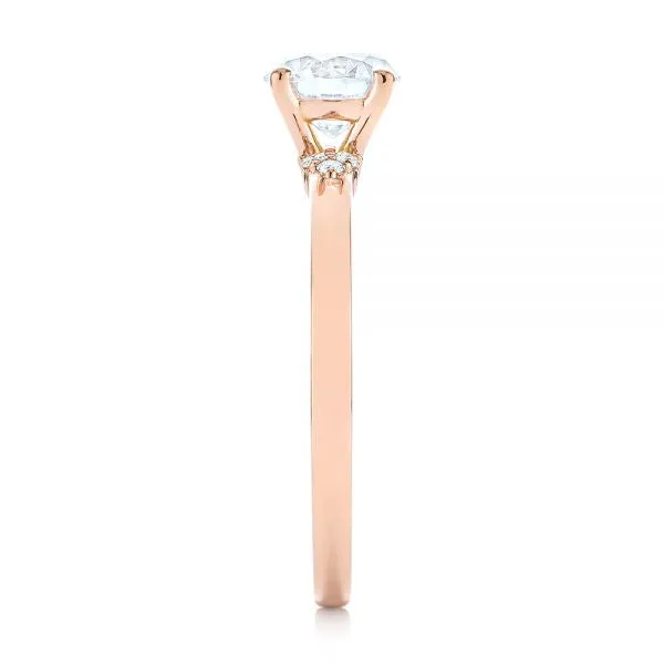 Minimalist Diamond Side Stone Engagement Ring [Setting Only] - EC081