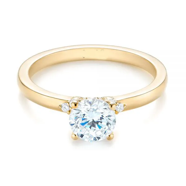Minimalist Diamond Side Stone Engagement Ring [Setting Only] - EC081