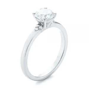 Minimalist Diamond Side Stone Engagement Ring [Setting Only] - EC081