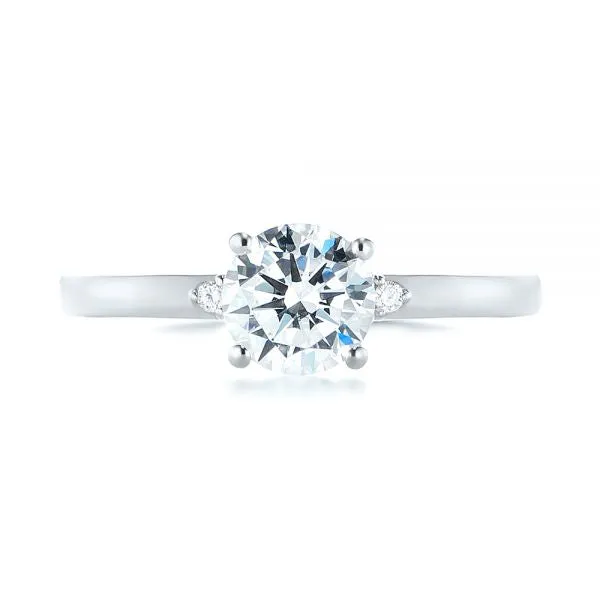 Minimalist Diamond Side Stone Engagement Ring [Setting Only] - EC081