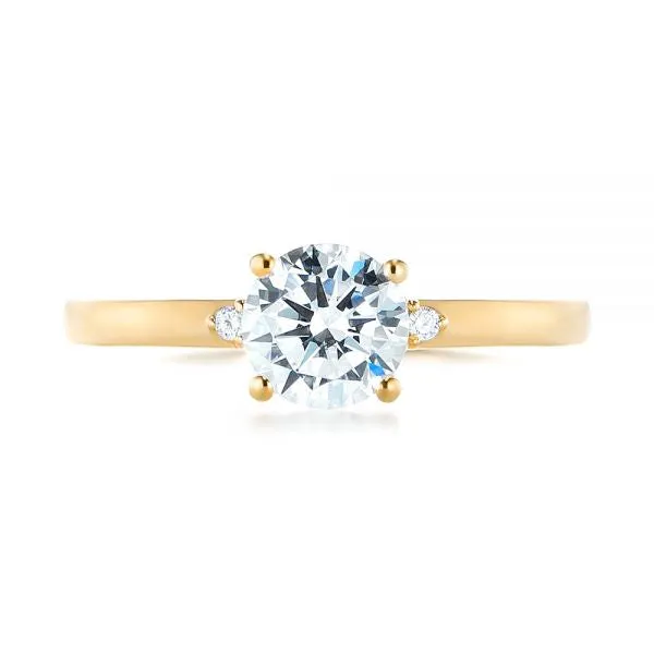 Minimalist Diamond Side Stone Engagement Ring [Setting Only] - EC081