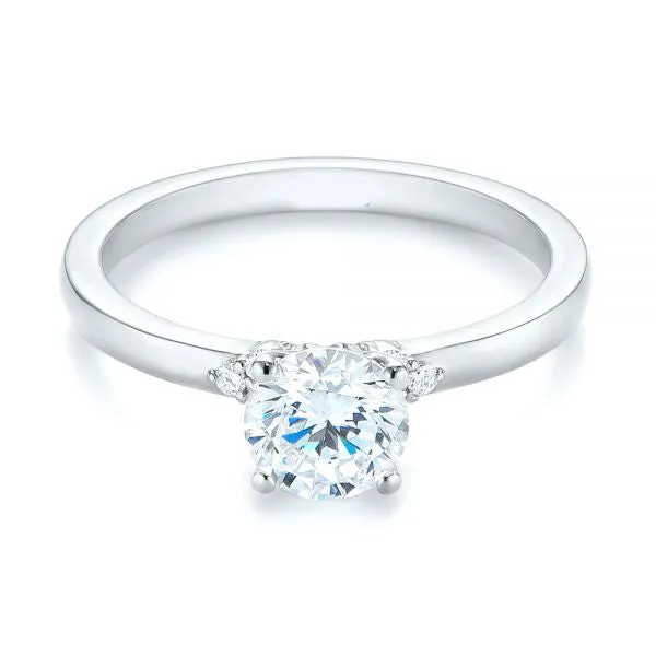 Minimalist Diamond Side Stone Engagement Ring [Setting Only] - EC081