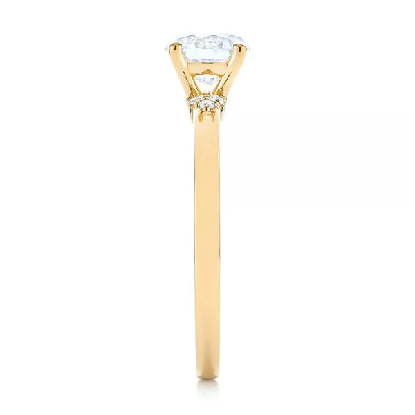 Minimalist Diamond Side Stone Engagement Ring [Setting Only] - EC081