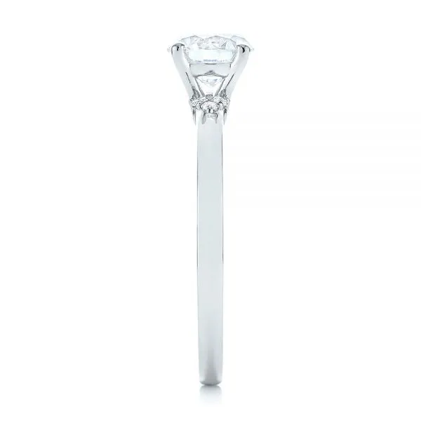 Minimalist Diamond Side Stone Engagement Ring [Setting Only] - EC081