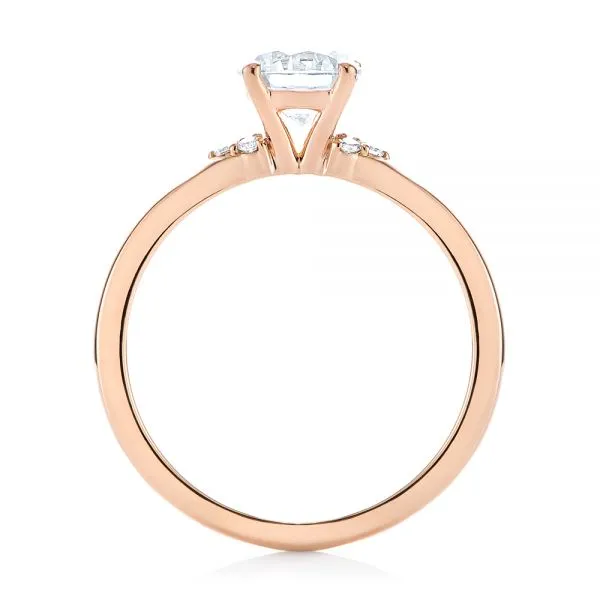 Minimalist Diamond Side Stone Engagement Ring [Setting Only] - EC081