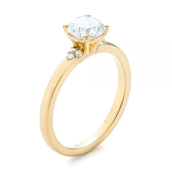 Minimalist Diamond Side Stone Engagement Ring [Setting Only] - EC081