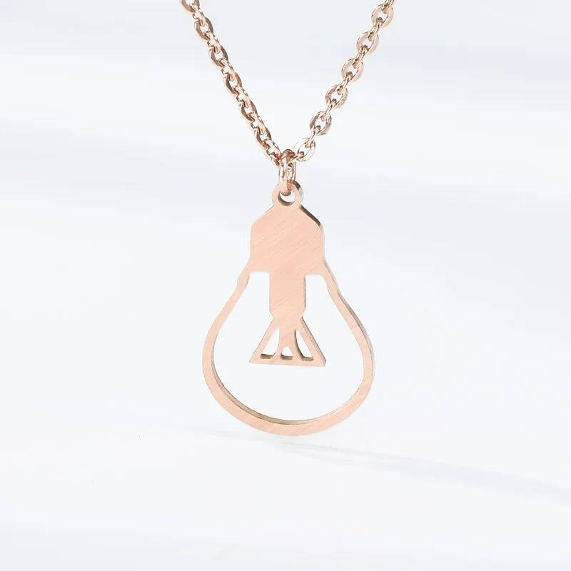Minimalist Hollow Light Bulb Pendant Necklaces For