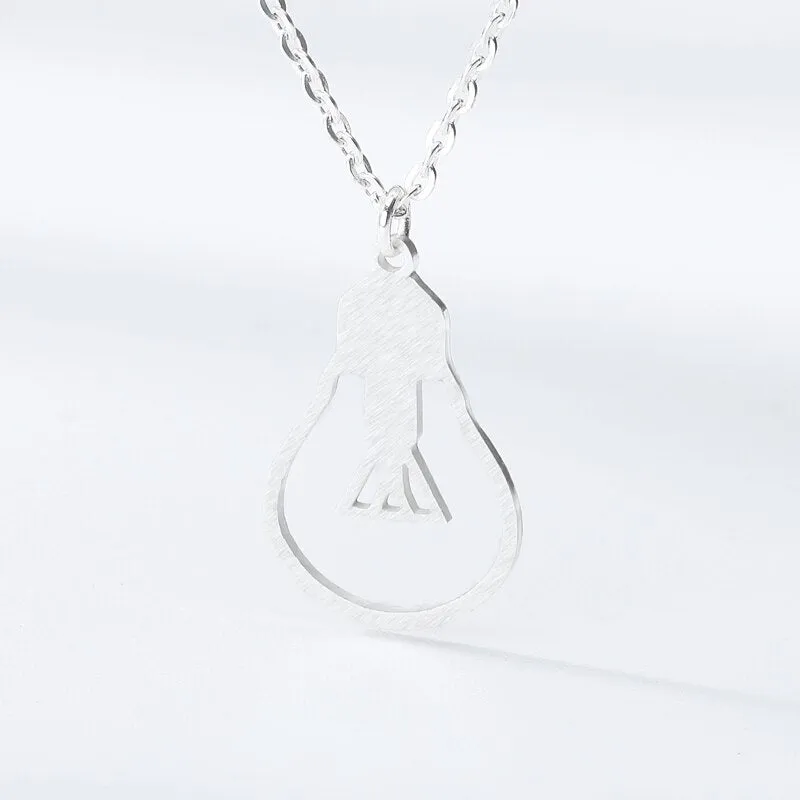 Minimalist Hollow Light Bulb Pendant Necklaces For
