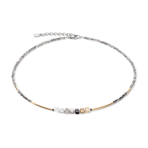 Minimalistic Sparkling Grey Gold Necklace