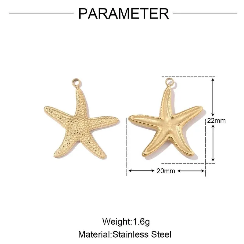 Mirror Polished Lobster Fish Seahorse Stainless Steel Necklace And Pendant Seahorse Starfish Shell Titanium Steel DIY Ornament Accessories