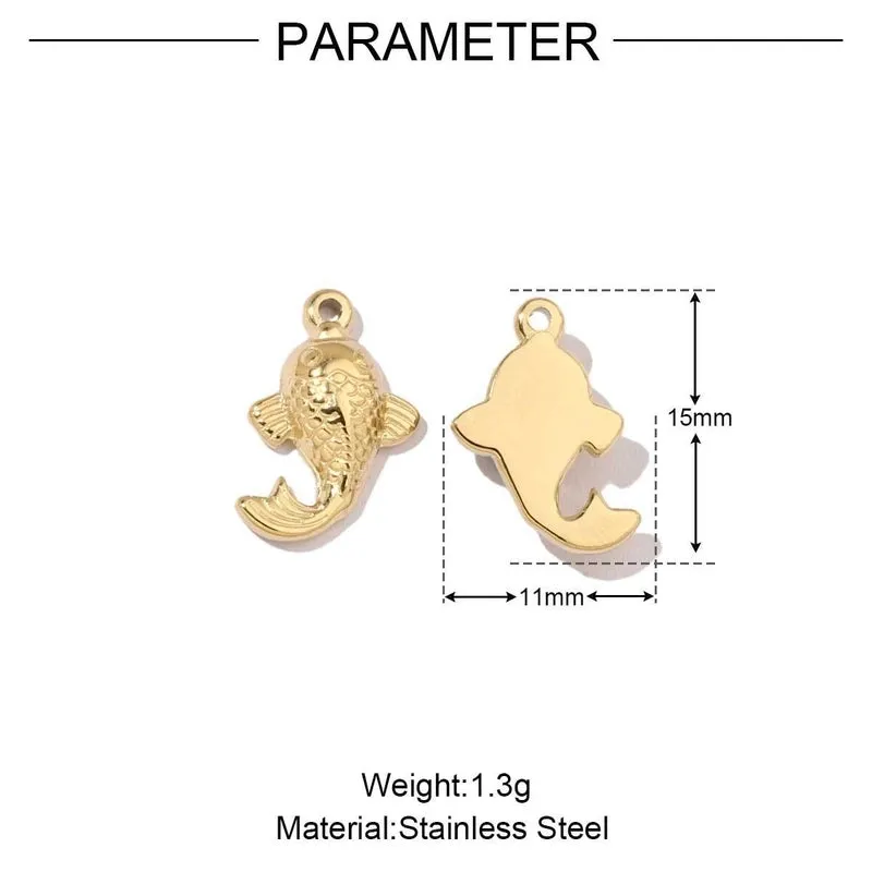 Mirror Polished Lobster Fish Seahorse Stainless Steel Necklace And Pendant Seahorse Starfish Shell Titanium Steel DIY Ornament Accessories