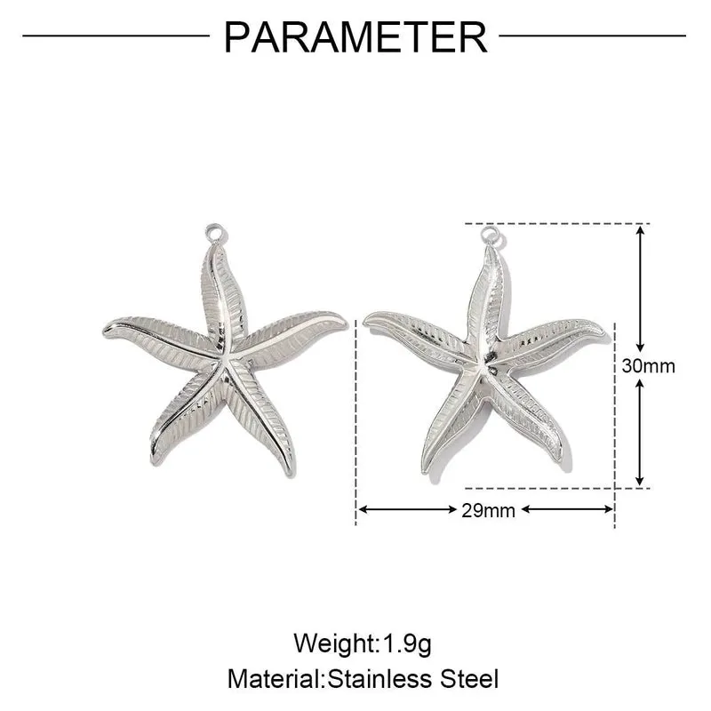 Mirror Polished Lobster Fish Seahorse Stainless Steel Necklace And Pendant Seahorse Starfish Shell Titanium Steel DIY Ornament Accessories
