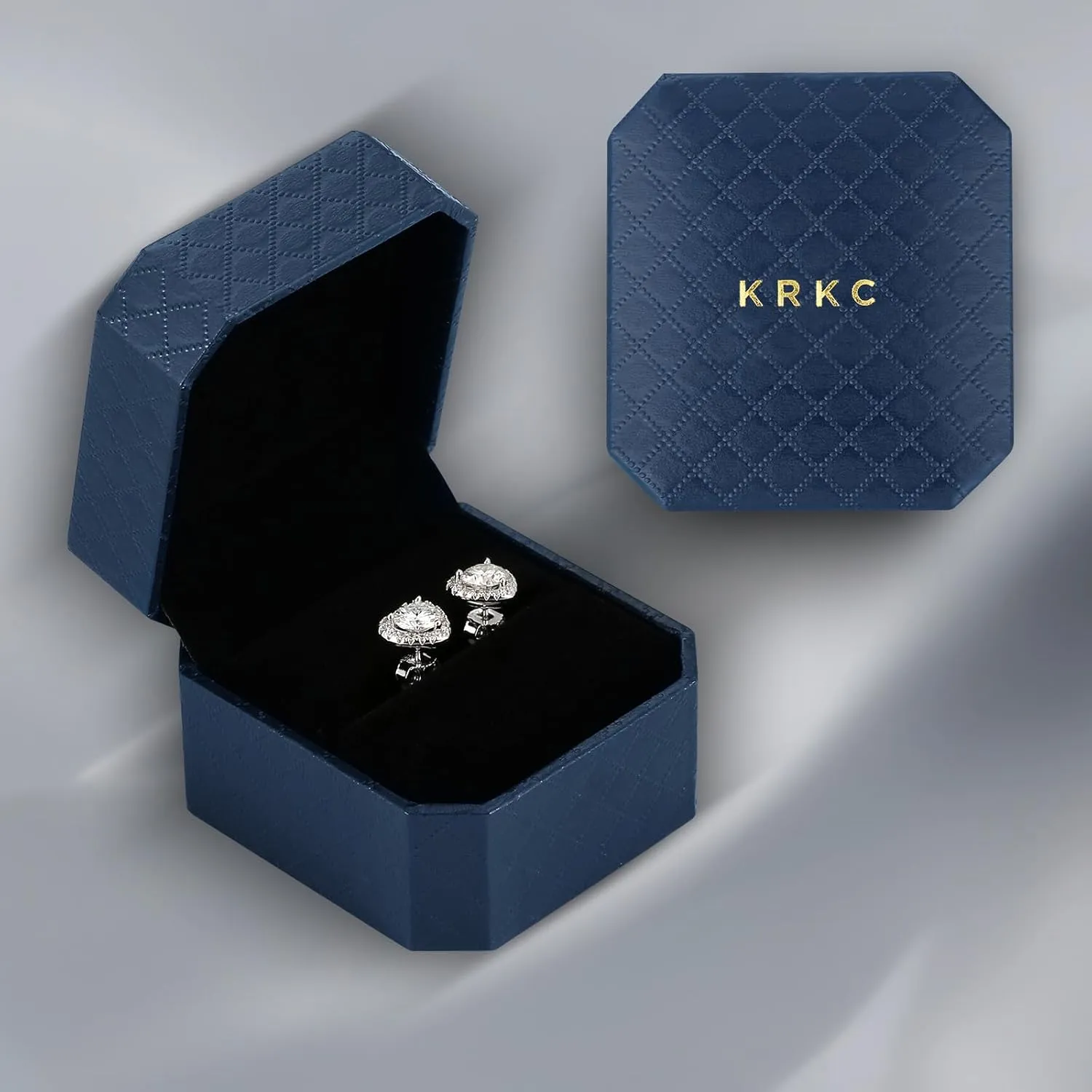 Moissanite Stud Earrings, 0.6ct-2ct Brilliant Heart Shape Lab Created Diamond Earrings, D Color VVS1 Clarity, White Gold Plated Silver Friction Back for Women