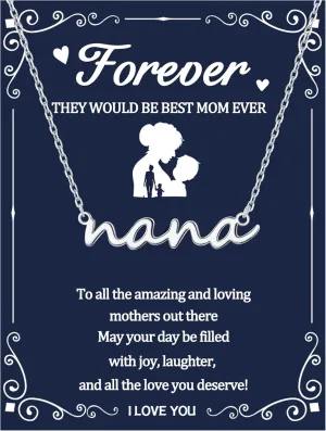 Momlovu Mothers Day Gifts 14K Gold-Plated Mom Necklace Gold/Silver Mama Necklace for Women Trendy Necklaces for Mom