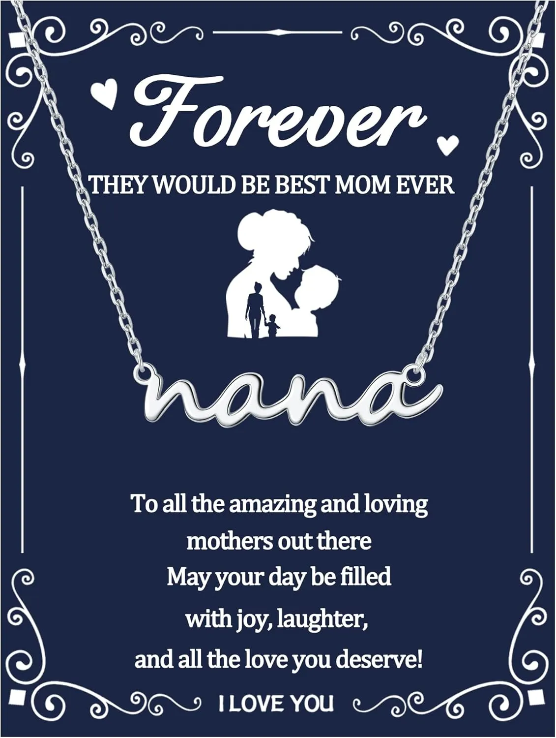 Momlovu Mothers Day Gifts 14K Gold-Plated Mom Necklace Gold/Silver Mama Necklace for Women Trendy Necklaces for Mom