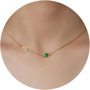 Mothers Day Gifts for Daughter Mom, Birthstone Necklace for Women Birthday Gifts for Teen Girls 14K Plated Gold Necklaces Initial A-Z Necklace Graduation Gift for Her Girlfriend Christmas Jewelry