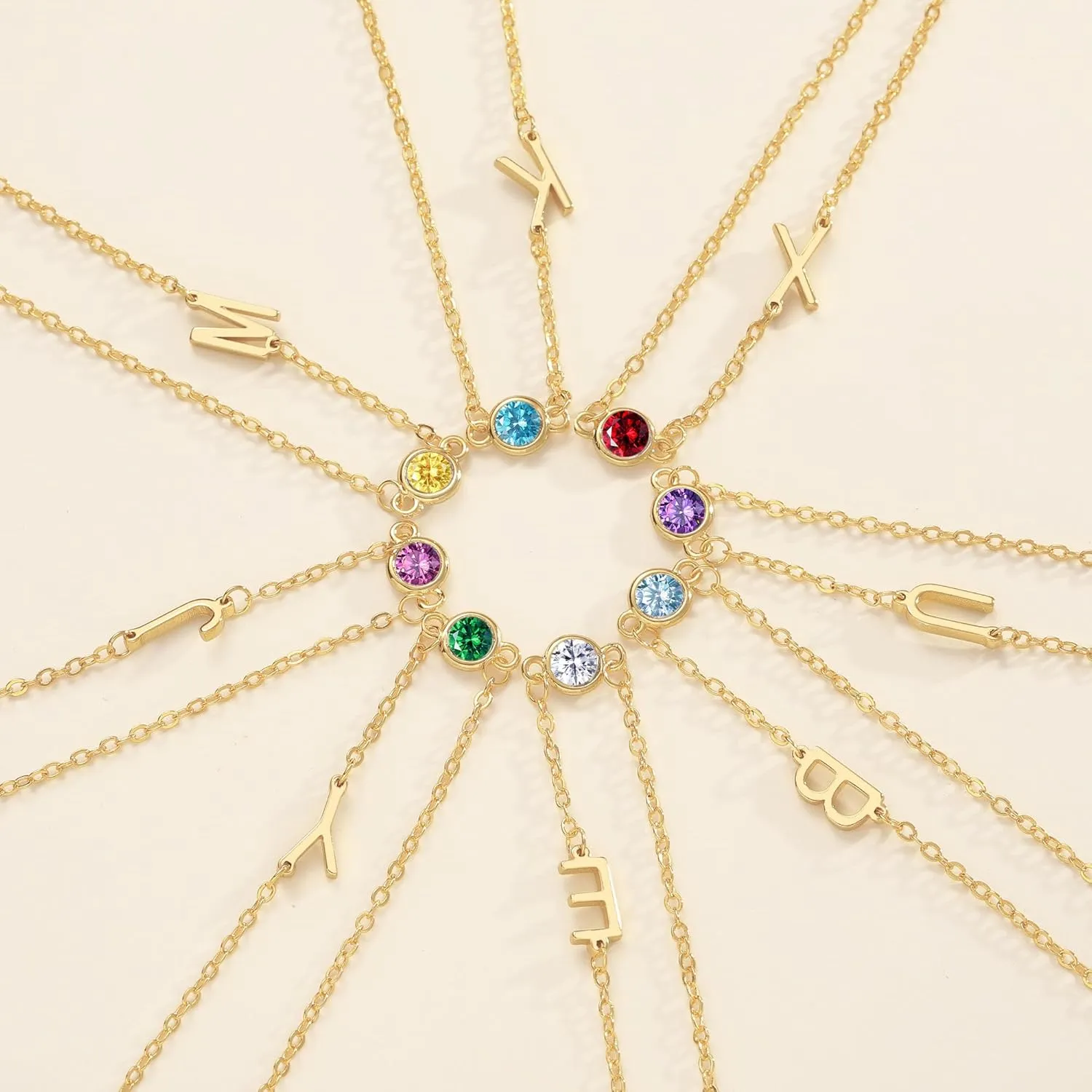 Mothers Day Gifts for Daughter Mom, Birthstone Necklace for Women Birthday Gifts for Teen Girls 14K Plated Gold Necklaces Initial A-Z Necklace Graduation Gift for Her Girlfriend Christmas Jewelry