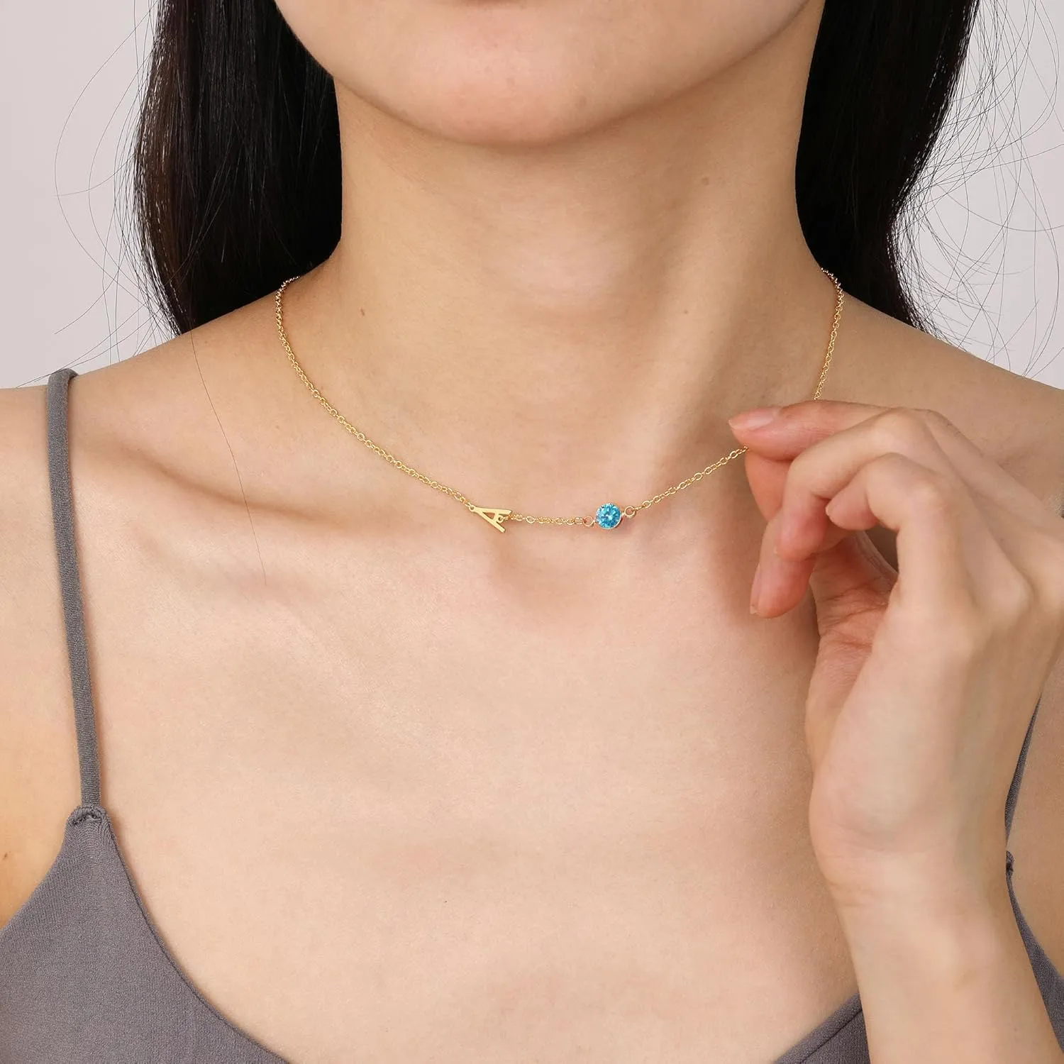 Mothers Day Gifts for Daughter Mom, Birthstone Necklace for Women Birthday Gifts for Teen Girls 14K Plated Gold Necklaces Initial A-Z Necklace Graduation Gift for Her Girlfriend Christmas Jewelry