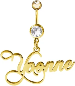 MOTICIUS Custom Belly Button Ring Personalized Name Belly Button Ring for Women Custom Navel Rings Personalized Navel Piercing Jewelry