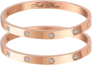 MPRAINBOW Personalized Gold Bracelets for Women, 18K Gold Plated Bracelet,Quote Name ID Engraved Cubic Zirconia Bangle Friendship Bracelet Trendy Jewelry,Anniversary Christmas Gifts for Her