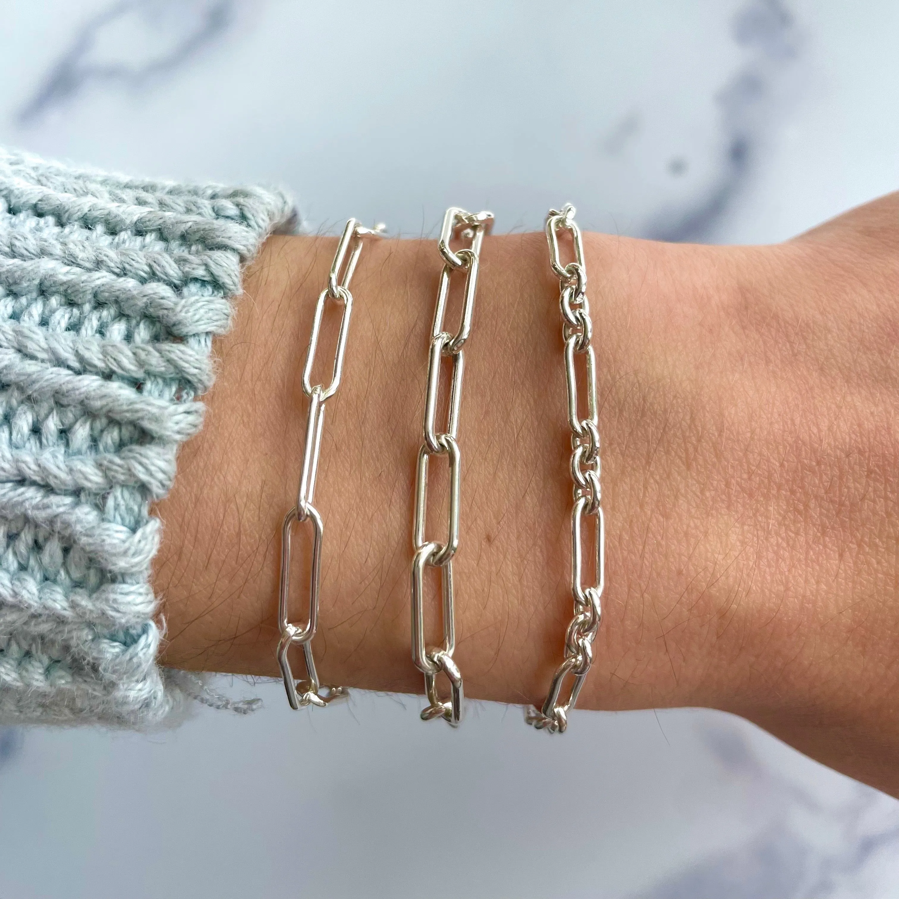 Multi-Link Chunky Paperclip Bracelet