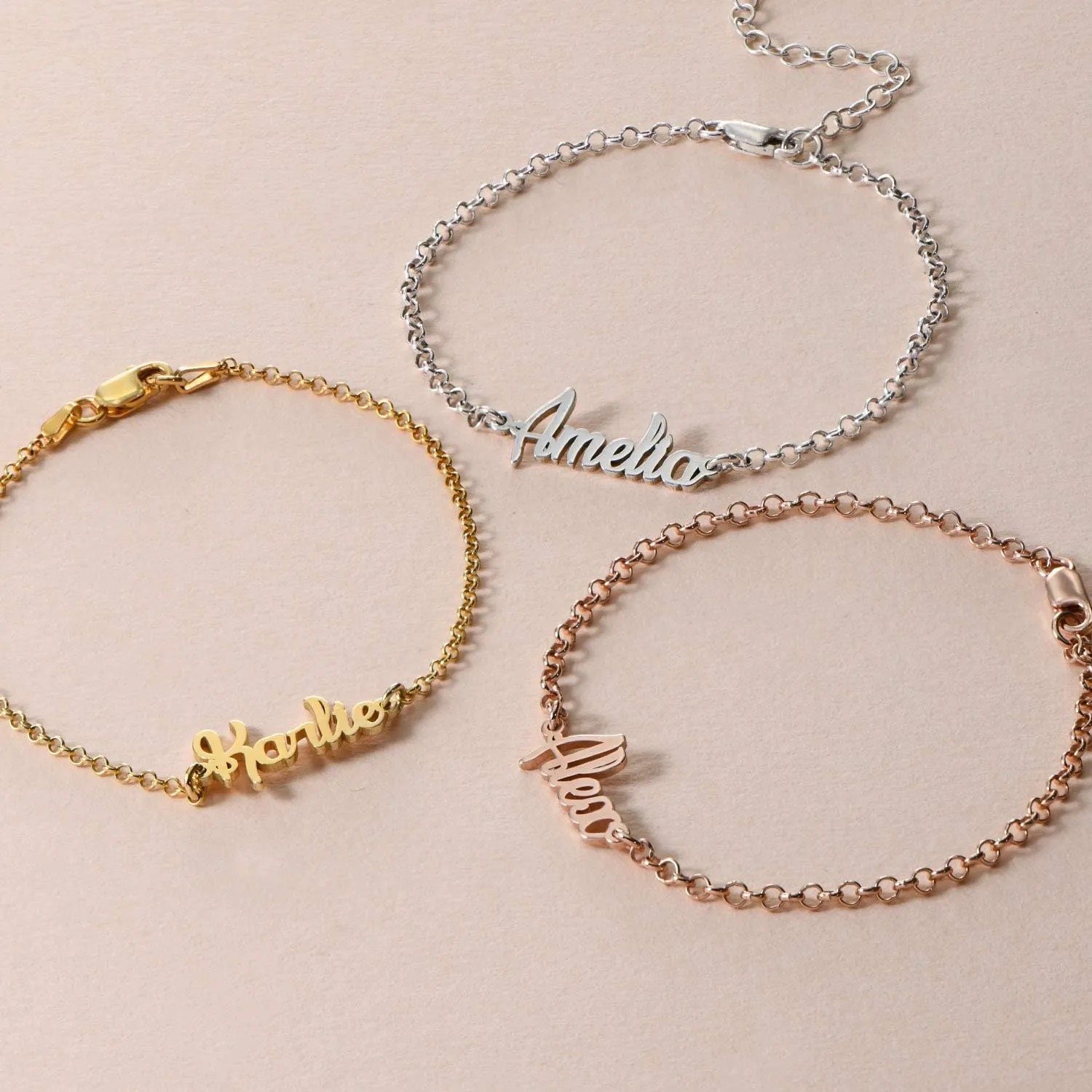 MYKA - Personalized Name Anklet/Bracelet - Custom Made in Sterling Silver 925 or 18k Gold & Rose Gold Plating - Dainty Summer Jewelry Gift for Women, Girlfriend, Wife, Love, New Mom - For Mother's Day, Birthday, Xmas, Christmas
