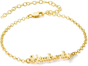 MYKA - Personalized Name Anklet/Bracelet - Custom Made in Sterling Silver 925 or 18k Gold & Rose Gold Plating - Dainty Summer Jewelry Gift for Women, Girlfriend, Wife, Love, New Mom - For Mother's Day, Birthday, Xmas, Christmas