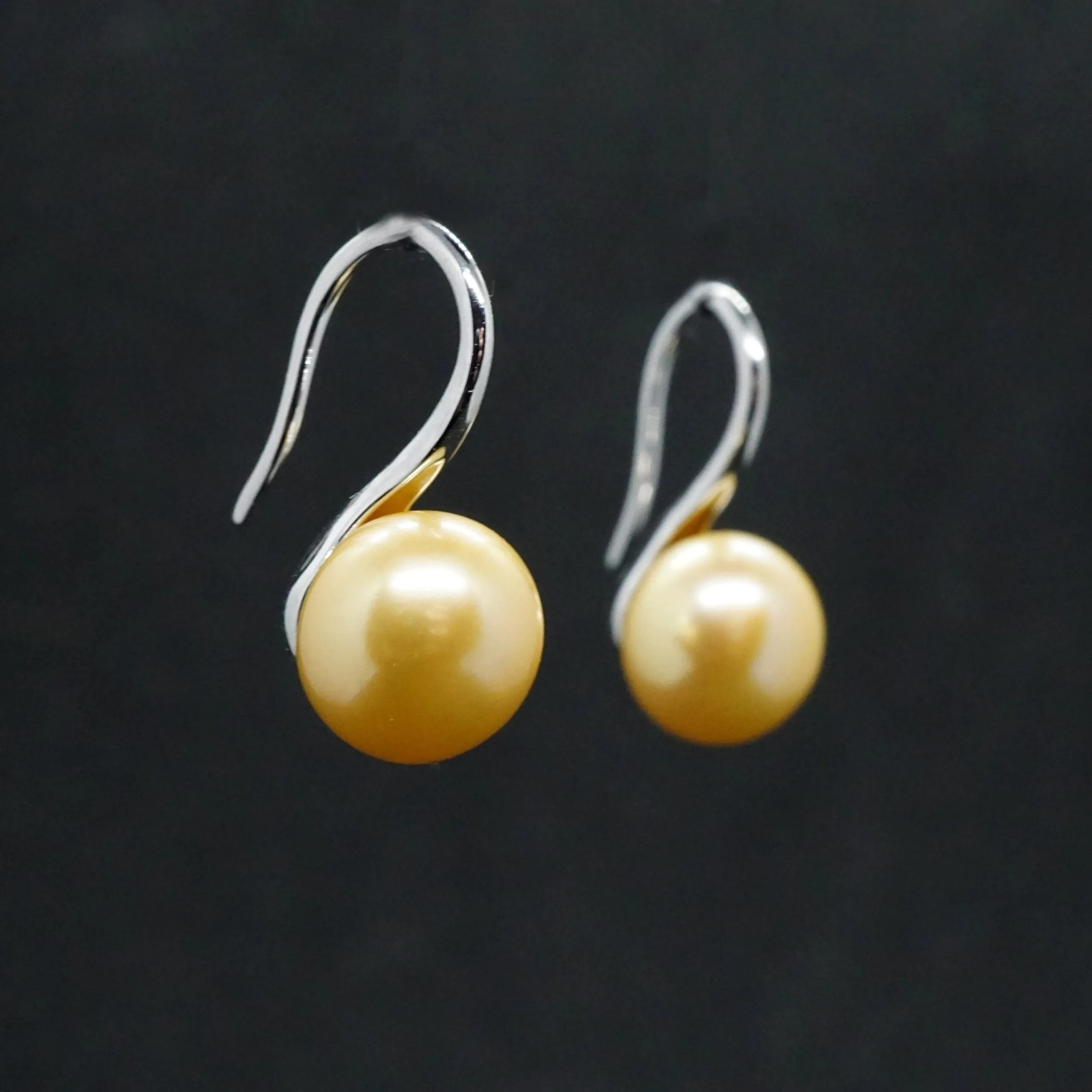 Natalie X - Freshwater Pearl Drop Hook Earrings in Sterling Silver