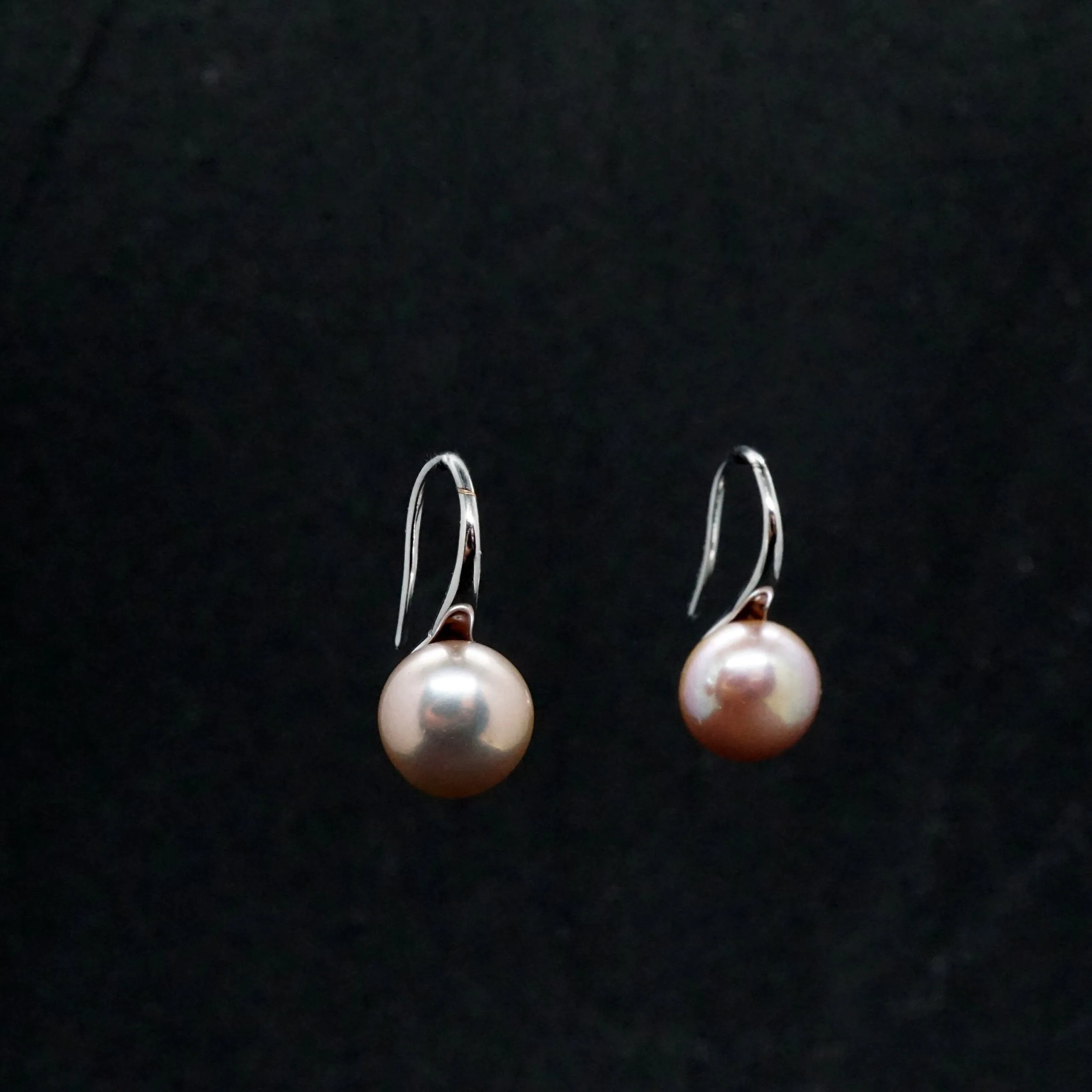 Natalie X - Freshwater Pearl Drop Hook Earrings in Sterling Silver