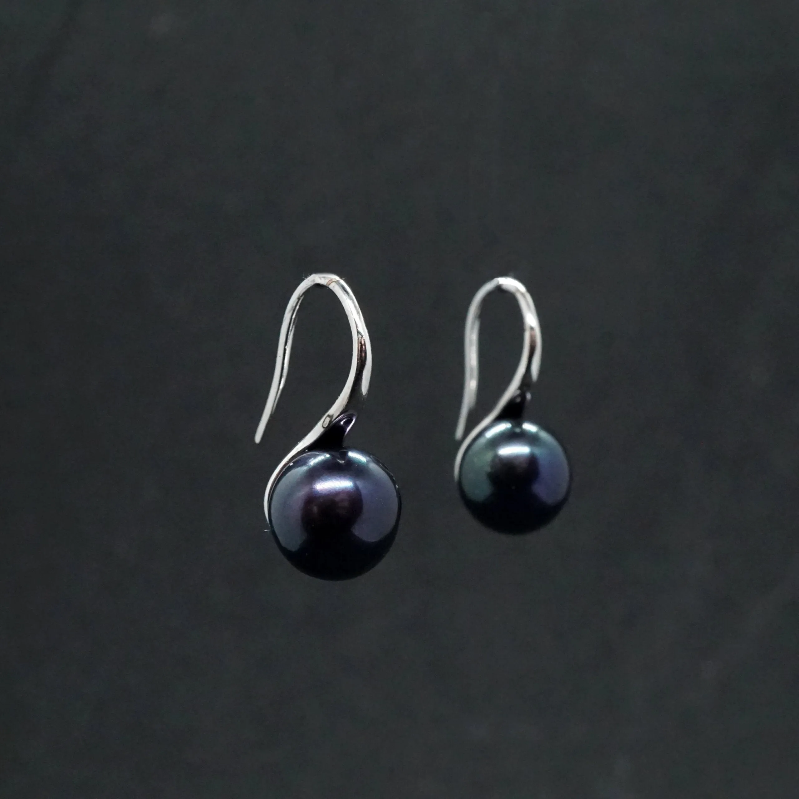Natalie X - Freshwater Pearl Drop Hook Earrings in Sterling Silver