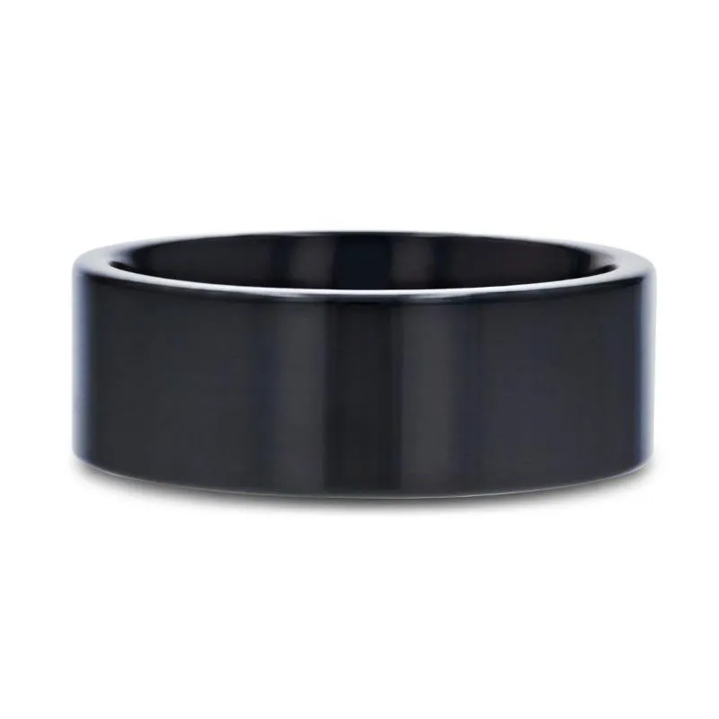 NEO Flat Black Titanium Wedding Ring - 8mm
