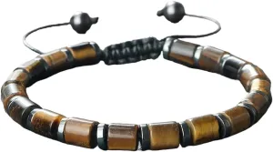 New 2024 Handmade 6 * 6Mm Cylindrical Bead Woven Trendy Bracelets For Women Men Classic Adjustable Bracelet Lucky Prayer Tiger Eye Jewelrys Fashion Accessories Creative Gift