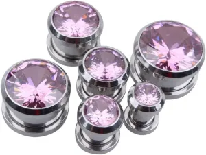 New 2025 1Pair Crystal Zircon Ear Plug Tunnel Earring Cartilage Expanders Gauges Screw Flesh Plugs And Tunnels Piercing Body Jewelry Findings Fashion Trendy Accessories Creative Gift