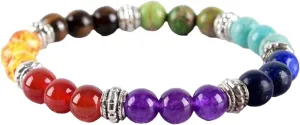 New 2025 7 Chakra Prayer Balancing Bracelet 8Mm Semi-Precious Stones Natural Beads Bracelets Yoga Meditation Jewelry Gifts With For You Jewelry Fashion Accessories Creative Gift