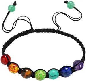 New 2025 7 Yoga Prayer Bead Stones Balance Beaded Warp Bracelet Bangle Adjustable Jewelry Findings For Women Fashion Trendy Accessories Creative Gift