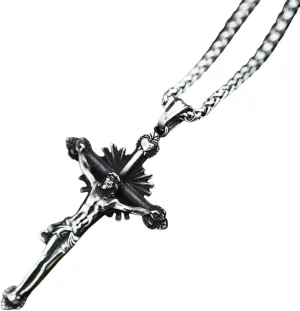 New 2025 Arrival Christ Jesus Pendant Necklace 316L Stainless Steel Cross Chain Heavy Men Jewelry Gift Religious With For You Accessories Trendy Creative Gift