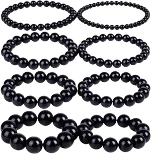 New 2025 Black Obsidian Bracelet Buddhist Prayer Blessing Blackstone Stone Ball Beads Jewelry Valentine'S Present Decoration Jewelry Commemorative With You Accessories Trendy Best For Gift