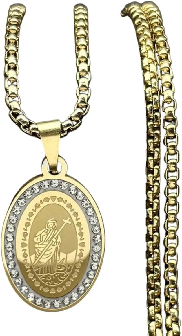 New 2025 Christian Jesus Cross Crucifix Pendant Necklace For Women Men Stainless Steel Christ Amulet Chain Jewelry Collar Hombre Decoration Jewelry Commemorative Accessories Trendy Best For Gift