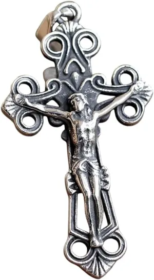 New 2025 For Men's 316L Stainless-Steel N Jesus Cross Amulet Pendant Necklace For Teens Punk Biker Decoration Jewelry Commemorative With For You Accessories Trendy Creative Best For Gift