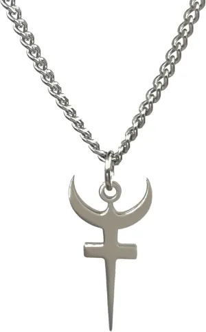 New 2025 Hades Symbol Necklace Religious Trident Pendant Stainless Steel Ancient Greek Amulet Necklace Perfec Gift For Sailors Chain 24'' Jewelry Fashion Accessories Creative Gift, As Pic