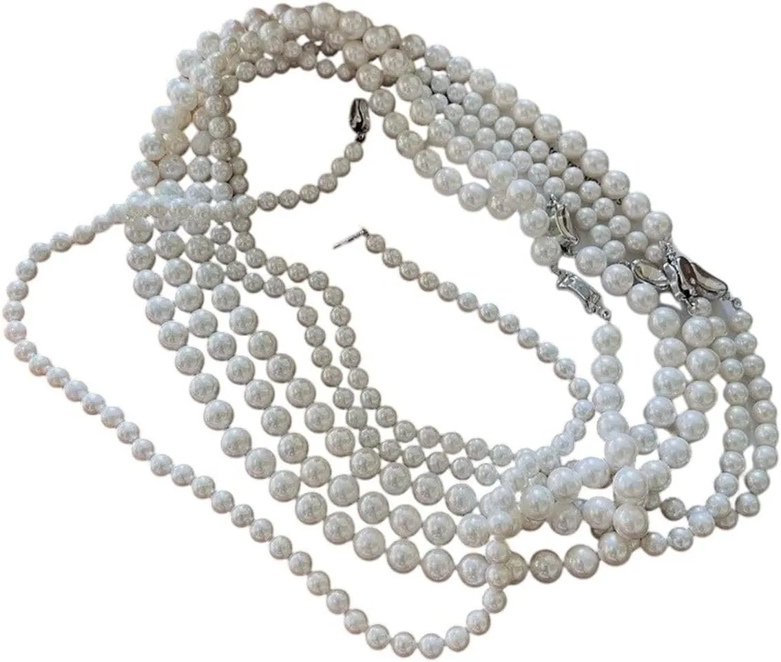 New 2025 High 6Mm 8Mm 10Mm Multicolor Imitation Pearl Beaded Necklace For Women Contrast Color Strand Chokers Necklaces Jewelry Findings Fashion Trendy Accessories Creative Gift