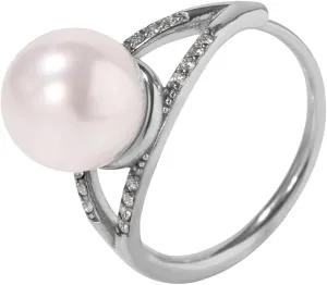 New 2025 Imitation Pearl Rings For Women 18K Gold Plated Inlaid Zircon Stainless Steel Women's Thin Ring Luxury Woman Jewelry With You Accessories Trendy Best For Gift