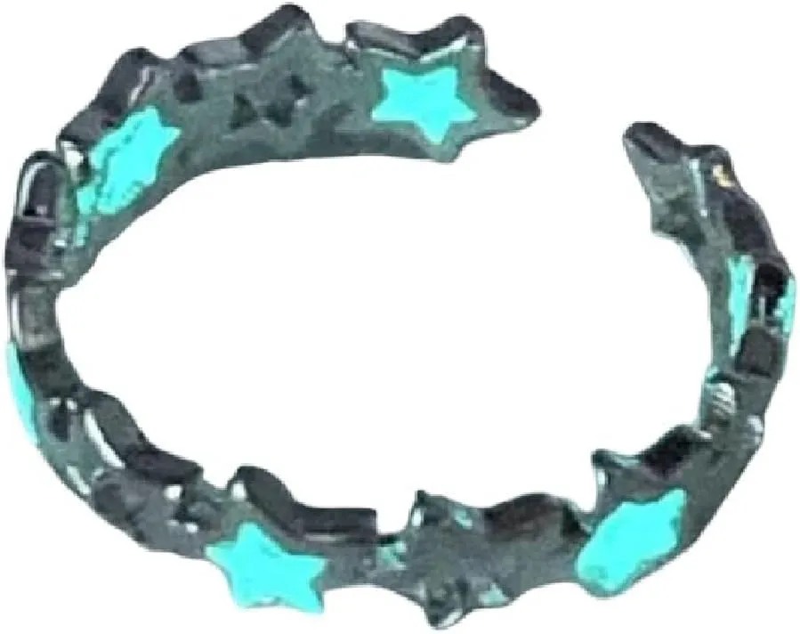 New 2025 Luminous Blue Green Light Heart Ring Glow In Dark Women Men Fluorescent Adjustable Finger Rings Fashion Couple Jewelry Gifts Jewelry With You Accessories Trendy Best For Gift