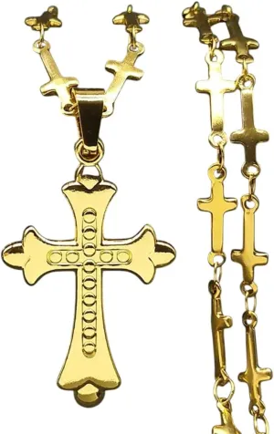 New 2025 Unisex Hip Hop Catholic Jesus Cross Pendant Necklace For Women Men Stainless Steel Gold Color Trendy Crucifix Necklaces Decoration Jewelry Luxury With You Accessories For Women And Men