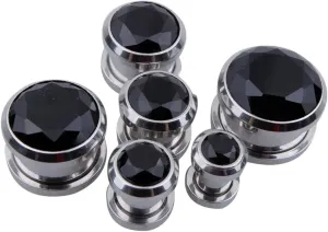New 2026 1Pair Crystal Zircon Ear Plug Tunnel Earring Cartilage Expanders Gauges Screw Flesh Plugs And Tunnels Piercing Body Jewelry Fashion Trendy Accessories Creative Gift For Women And Men