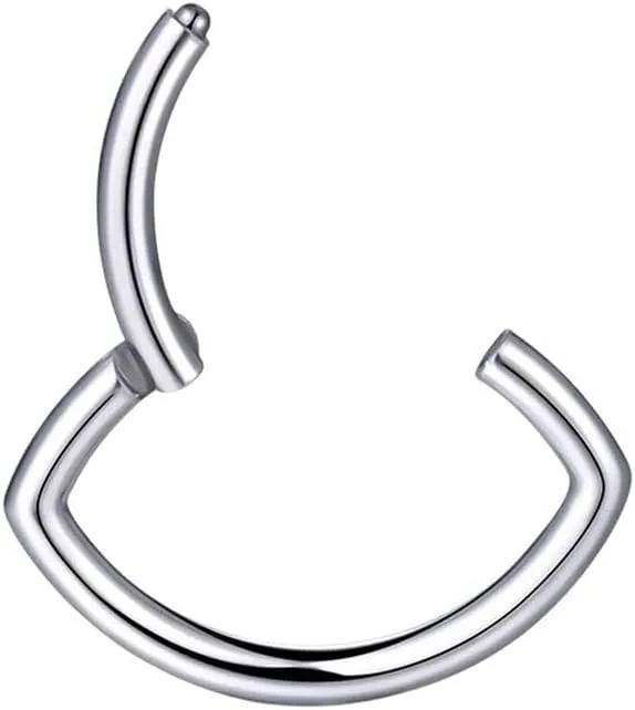 New 2026 1Pc Titanium Nose Ring Hinged Segment Earrings Clicker Hoop Septo Ear Cartilage Helix Rook Septum Daith Tragus Lobe Earring Jewelry Fashion Trendy Accessories Creative Gift For Women And Men