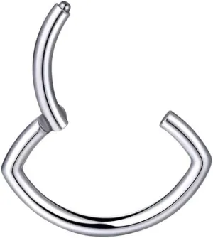 New 2026 1Pc Titanium Nose Ring Hinged Segment Earrings Clicker Hoop Septo Ear Cartilage Helix Rook Septum Daith Tragus Lobe Earring Jewelry Fashion Trendy Accessories Creative Gift For Women And Men
