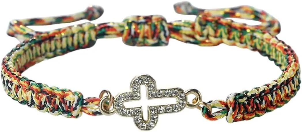 New 2026 Charm Crystal Cross Bracelets Lucky Black Red Rope Handmade String Bracelet Women Men Prayer Bangles Couple Faith Jewelry Gifts Fashion Trendy Accessories Creative Gift For Women And Men