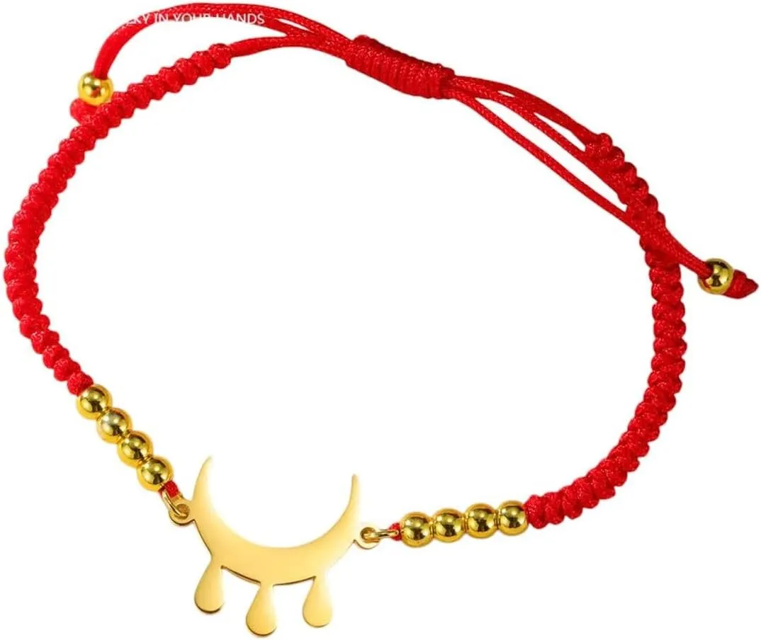 New 2026 Crescent Moon Prayer Symbol Bracelets For Women Men Stainless Steel Handmade Rope Beads Chain Bracelet Jewelry Gift Fashion Trendy Accessories Creative For Women And Men