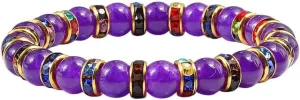 New 2026 Fashion Natural Stone Chalcedony Bracelets Charm Elastic Beads Bracelet Pulseira For Women Yoga Prayer Energy Jewelry Gifts Trendy Accessories Creative Gift